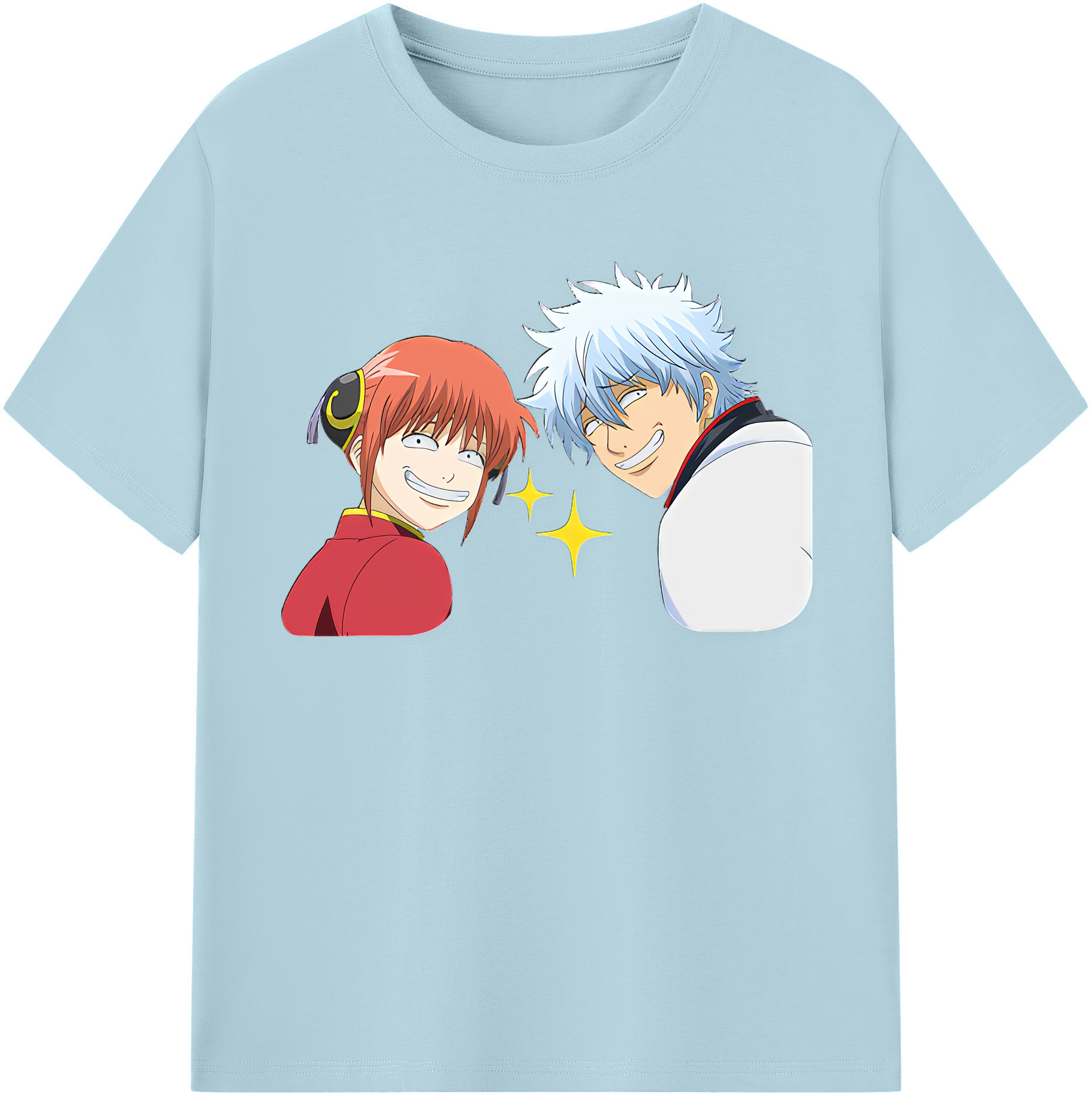 （画像用） ぎんたま 坂田銀時（さかたぎんとき） 神楽 志村新八（しむら しんぱち） GINTAMA Sakata Gintoki Kagura Shimura Shinpachi 綿100％半袖Tシャツ（フロントプリント）